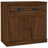 Sideboards 2 pcs Brown Oak Engineered Wood - Close-Up Angle