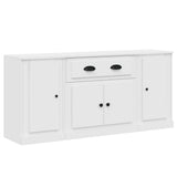 Sideboards 3 pcs White Engineered Wood - Front View