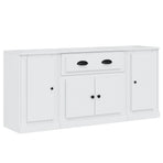 Sideboards 3 pcs High Gloss White Engineered Wood