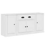 Sideboards 3 pcs High Gloss White Engineered Wood - Front View