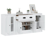 Sideboards 3 pcs High Gloss White Engineered Wood - Top-Down View
