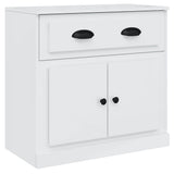 Sideboards 3 pcs High Gloss White Engineered Wood - Rear View