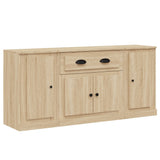 Sideboards 3 pcs Sonoma Oak Engineered Wood - Front View