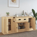 Sideboards 3 pcs Sonoma Oak Engineered Wood - Side View