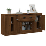 Sideboards 3 pcs Brown Oak Engineered Wood - Top-Down View