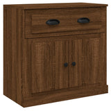 Sideboards 3 pcs Brown Oak Engineered Wood - Rear View