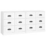 Sideboards 2 pcs White Engineered Wood - Front View