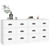 Sideboards 2 pcs White Engineered Wood - Side View