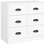Sideboards 2 pcs White Engineered Wood - Rear View