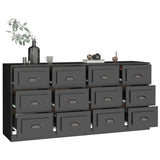 Sideboards 2 pcs Black Engineered Wood - Top-Down View