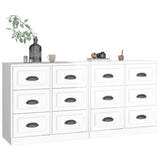 Sideboards 2 pcs High Gloss White Engineered Wood - Side View