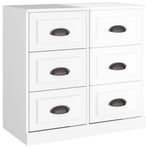 Sideboards 2 pcs High Gloss White Engineered Wood