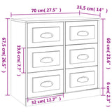 Sideboards 2 pcs Sonoma Oak Engineered Wood - Low Angle