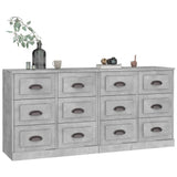 Sideboards 2 pcs Concrete Grey Engineered Wood