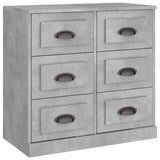 Sideboards 2 pcs Concrete Grey Engineered Wood - Rear View