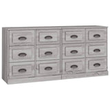 Sideboards 2 pcs Grey Sonoma Engineered Wood - Front View