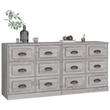Sideboards 2 pcs Grey Sonoma Engineered Wood - Side View