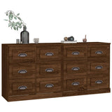 Sideboards 2 pcs Brown Oak Engineered Wood - 45-Degree Angle