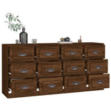 Sideboards 2 pcs Brown Oak Engineered Wood - Rear View