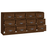 Sideboards 2 pcs Brown Oak Engineered Wood - Side View