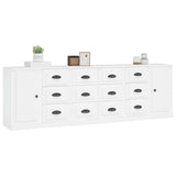 Sideboards 3 pcs White Engineered Wood - Side View