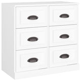 Sideboards 3 pcs White Engineered Wood - Close-Up Angle