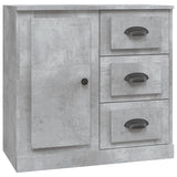 Sideboards 3 pcs Concrete Grey Engineered Wood - Rear View