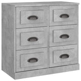 Sideboards 3 pcs Concrete Grey Engineered Wood - Close-Up Angle