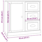Sideboards 3 pcs Concrete Grey Engineered Wood