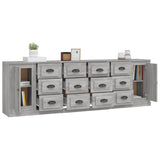 Sideboards 3 pcs Grey Sonoma Engineered Wood - Top-Down View