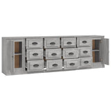 Sideboards 3 pcs Grey Sonoma Engineered Wood - 45-Degree Angle