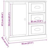 Sideboards 3 pcs Grey Sonoma Engineered Wood