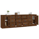 Sideboards 3 pcs Brown Oak Engineered Wood - Top-Down View