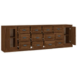 Sideboards 3 pcs Brown Oak Engineered Wood