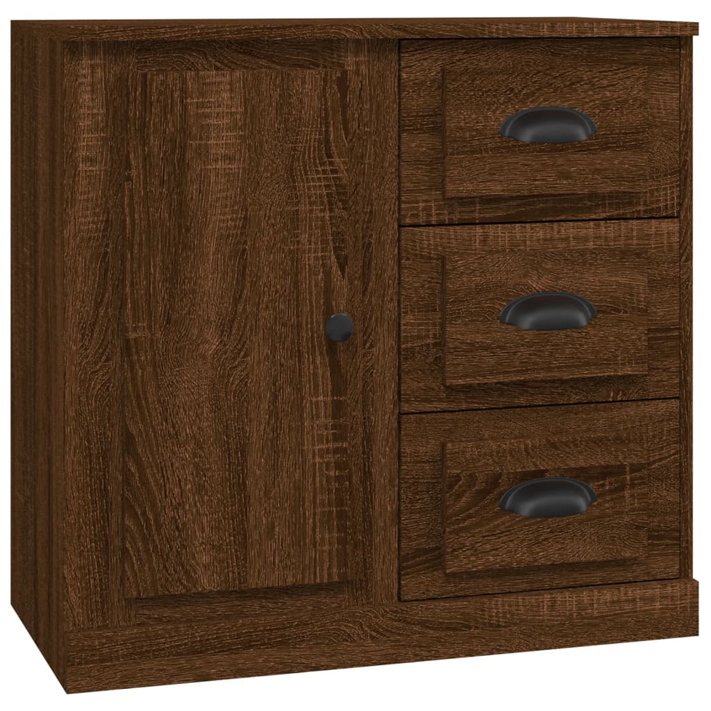 Sideboards 3 pcs Brown Oak Engineered Wood