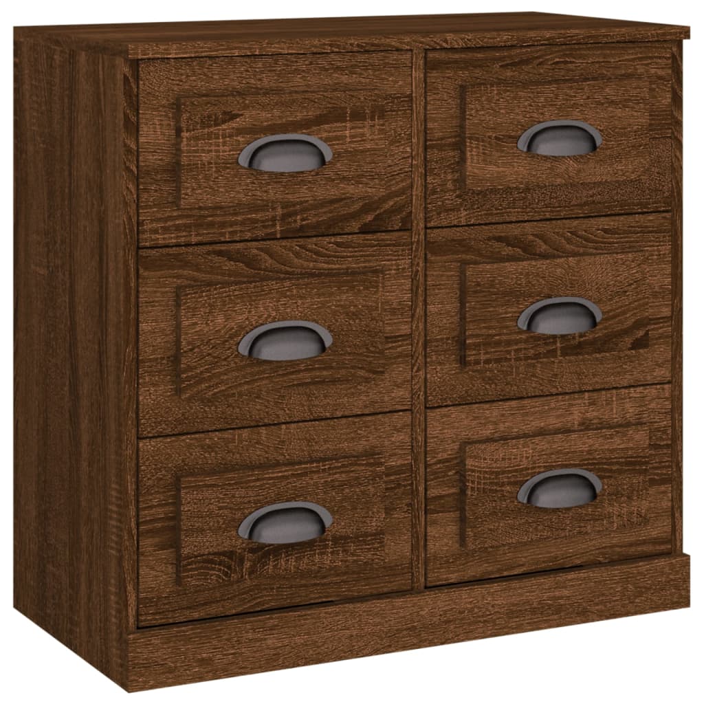 Sideboards 3 pcs Brown Oak Engineered Wood