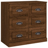 Sideboards 3 pcs Brown Oak Engineered Wood - Close-Up Angle