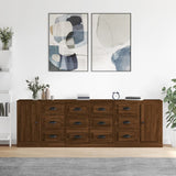 Sideboards 3 pcs Brown Oak Engineered Wood