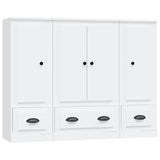 Highboards 3 pcs White Engineered Wood - Front View