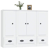 Highboards 3 pcs White Engineered Wood - Top-Down View