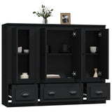 Highboards 3 pcs Black Engineered Wood