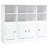 Highboards 3 pcs High Gloss White Engineered Wood