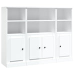 Highboards 3 pcs High Gloss White Engineered Wood
