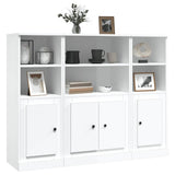 Highboards 3 pcs High Gloss White Engineered Wood - Top-Down View