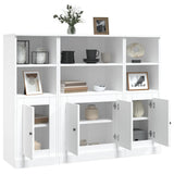 Highboards 3 pcs High Gloss White Engineered Wood - 45-Degree Angle
