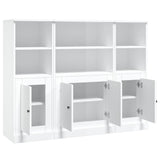 Highboards 3 pcs High Gloss White Engineered Wood