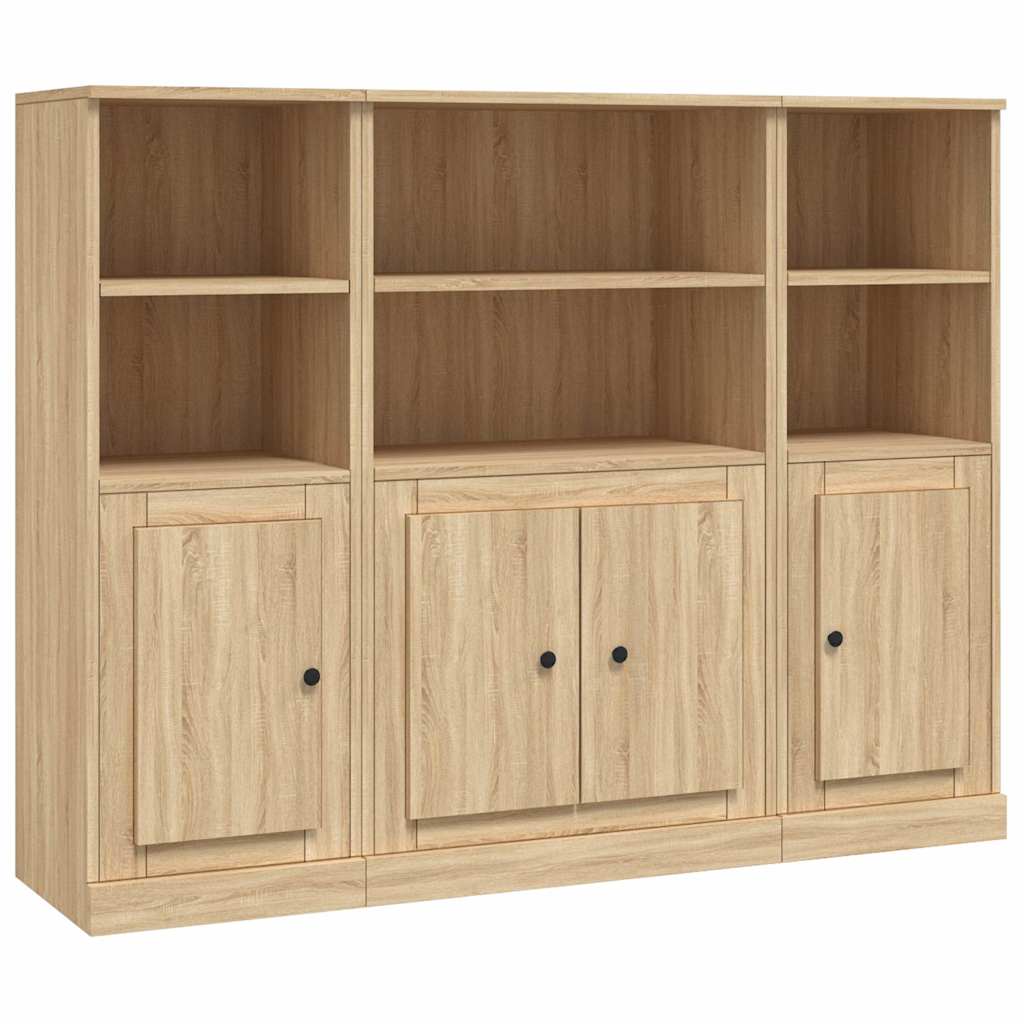 Highboards 3 pcs Sonoma Oak Engineered Wood