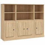 Highboards 3 pcs Sonoma Oak Engineered Wood - Front View