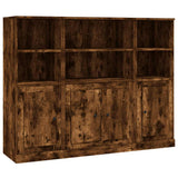 Highboards 3 pcs Smoked Oak Engineered Wood - Front View