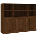 Highboards 3 pcs Brown Oak Engineered Wood - Front View